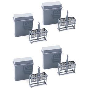 QWORK Microscope Slides Staining Jar and Rack, 24-Slots, 4 Pack, Grey in Saudi Arabia