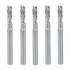 5pcs Tungsten Carbide End Mill 4x17mm Down Cut 1 Flute Cutting Tools Bits CNC Rotary Burrs Set Bit in Kuwait