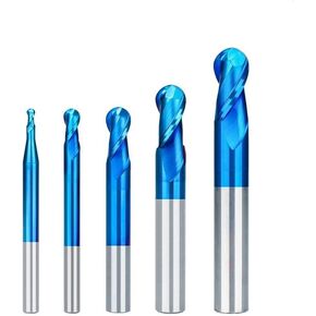 LYZYSNEJ 5/7/8 قطعة مجموعة مطحنة نهاية كربيد الأنف الكروية CNC قطع راوتر بت 2 فلوت حلزوني أداة طحن نهاية مطحنة مجموعة CNC آلة نقش راوتر لطحن الخشب والمعادن (مجموعة 8 قطع) in Kuwait