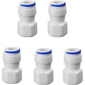Drinking Water Safe Plastic 3/8" Push-Fit Bulkhead Fitting - Panel Mount Quick-Connect Adapter for RO Reverse Osmosis Water Filter Systems, Water Purifiers & Beverage Dispensers in Saudi Arabia