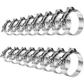 T-Bolt Hose Clamp Set 16 Pcs Heavy-Duty Turbo Intake Radiator Hose Clamps 304 Stainless Steel Sizes 1" (32-37mm) to 3" (78-84mm) in Saudi Arabia