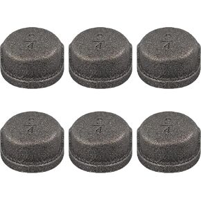 3/4 Inch Malleable Cast iron Pipe Cap Fittings - Vintage DIY Industrial Shelving Industrial Decor Furniture DIY 6-Pack in Saudi Arabia