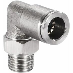PC PL1/8 "BSP NPT أنثى ذكر هوائي الحلمة الكوع 304 غير القابل للصدأ دفع في اتصال الإفراج السريع تركيب الهواء (PLF BSPP، 10-04 (10mm-1l2)) in Saudi Arabia