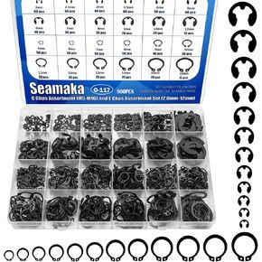 مجموعة متنوعة من 900 قطعة من المشابك الإلكترونية من سيماكا (2.0 مم - 12 مم) ومجموعة متنوعة من المشابك C (M5-M16)، مجموعة متنوعة من حلقات الإطباق، 24 مقاسًا مشبك تثبيت من الفولاذ الكربوني الأسود، حلقات تثبيت خارجية O-117 in Kuwait