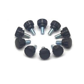 10 Pieces M5 x 10 mm Carbon Steel Threaded Knurled Thumbscrew Black Round Clamping Screws Grip Knobs Thumb Screw for Machinery Latche (10, M5*10mm) in Saudi Arabia