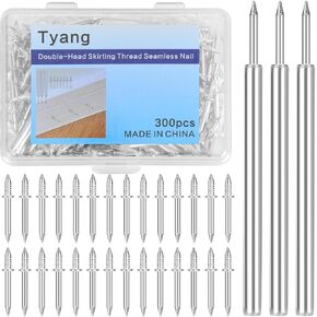 300 Pcs Double-Head Skirting Thread Seamless Nails, Double-Headed Nails, Invisible Screws & Specific Sleeve Tool, for Seamless Skirting Thread with Solid Wood Baseboard. in Saudi Arabia