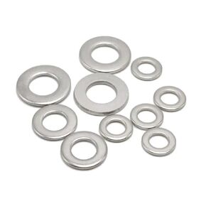 2-100PCS Flat Washer Ring Spacer DIN125 A4-80 316 Stainless Steel M3 /4/5 /6/8 /10/12 /14/16(M12 20PCS) in Kuwait