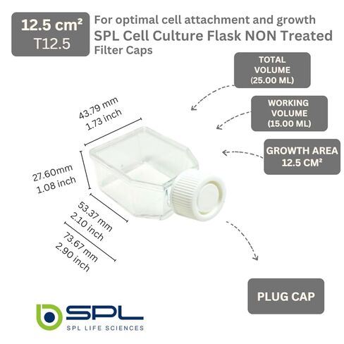 SPL Cell Culture Flask 12.5 cm² (T12.5) Plug Cap, Sterile, 200/Case (Treated) in Saudi Arabia