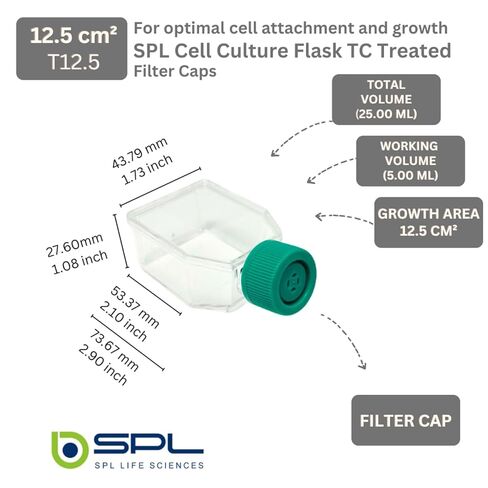 قارورة زراعة الخلايا SPL 12.5 سم² (T12.5) غطاء فلتر، معالج، معقم، 200/علبة in Saudi Arabia