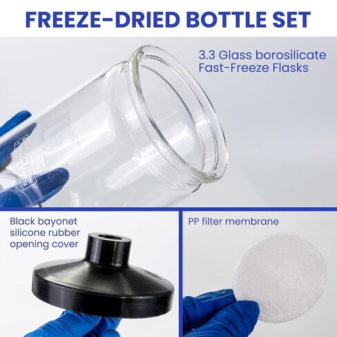 Borosilicate Glass Freeze Drying Flasks,Lab Lyophilization Flask,600mL,1set in Saudi Arabia