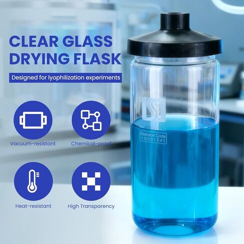 Borosilicate Glass Freeze Drying Flasks,Lab Lyophilization Flask,600mL,1set in Saudi Arabia