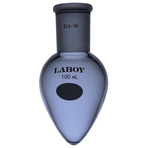 Laboy Glass 50mL Heavy Wall Pear-Shaped Flask with 24/40 Joint, Borosilicate 3.3 Hand-Blown Recovery Flask for Rotary Evaporator, Organic Chemistry Pack of 2 in Saudi Arabia