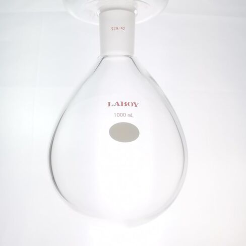 Laboy Glass 1000mL Pear-Shaped Evaporation Flask, 29/42 Standard Taper Joint, Heavy Wall Borosilicate 3.3 for Rotary Evaporators & Solvent Recovery in Saudi Arabia