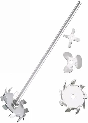 WKEWANG 1 Set Laboratory 304 Stainless Steel Tooth Disc Stirrer, Dispersive Disc Shaker with Stirring Rod (40 x 6 x 200 mm) in Kuwait