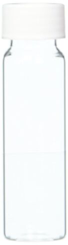 JG Finneran 9-102-2 Clear Borosilicate Glass Precleaned VOA Vial with White Polypropylene Open Top Closure and 0.125" PTFE/Silicone Septa, 24-414mm Cap Size, 40mL Capacity (Pack of 72) in Saudi Arabia