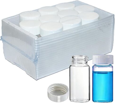 ZHUMIYSO 20 ml Scintillation Vials - 10 PCS Borosilicate Glass Vials with 22-400 White Screw Caps - Polypropylene Caps with Silver Aluminum Foil PE Liner - Lab Liquid Scintillation Counting Vial in Saudi Arabia