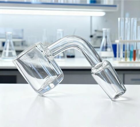 Laboratory 6-Piece Glass Funnel Set, 1-Inch Wide, Clear Borosilicate, with Right-Angle Buffer Zone for Chemical Filtration, Includes 4 Funnels and 2 Cleaning Brushes，100% Quartz Material in Saudi Arabia