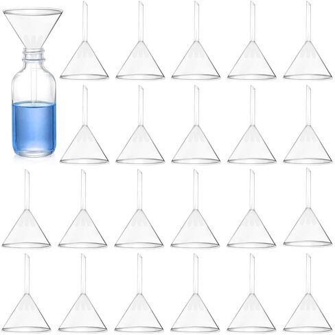 Aemygo 3.6" (90mm) Plastic Funnels Set, 30 Pcs Clear Scientific Filter Funnels for Powder, Multipurpose Lab Funnel with 95mm Short Stem for for Laboratory, Classroom or Home Use in Saudi Arabia