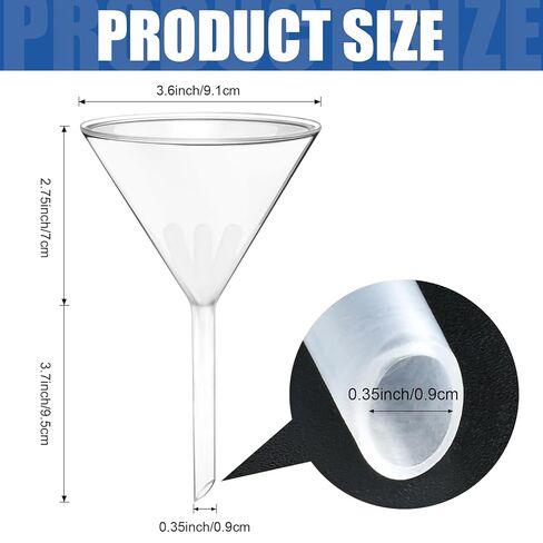 Aemygo 3.6" (90mm) Plastic Funnels Set, 30 Pcs Clear Scientific Filter Funnels for Powder, Multipurpose Lab Funnel with 95mm Short Stem for for Laboratory, Classroom or Home Use in Saudi Arabia