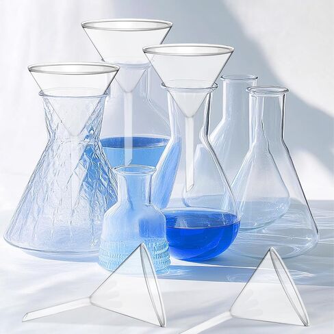 Aemygo 3.6" (90mm) Plastic Funnels Set, 30 Pcs Clear Scientific Filter Funnels for Powder, Multipurpose Lab Funnel with 95mm Short Stem for for Laboratory, Classroom or Home Use in Saudi Arabia