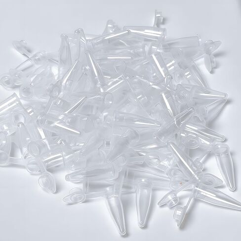 100 قطعة من أنابيب الطرد المركزي سعة 2 مل مع غطاء المفاجئة، قوارير اختبار أنبوب الطرد المركزي الدقيقة الصغيرة المعقمة حاوية تخزين العينات البلاستيكية واضحة متدرجة غير بيروجينية، خالية من DN/RNase للمختبر in Kuwait