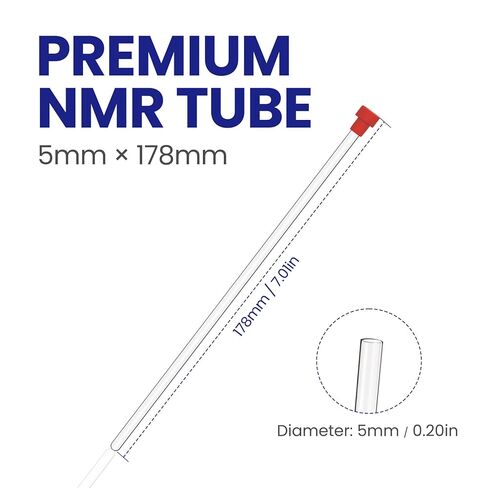 5mm NMR Tubes, Borosilicate Glass Laboratory Test Tubes with Caps, 5mL 7in Length for Nuclear Magnetic Resonance Spectroscopy, Chem Lab Equipment in Saudi Arabia
