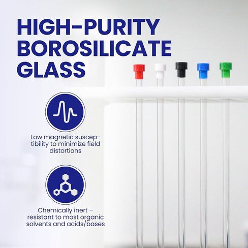 5mm NMR Tubes, Borosilicate Glass Laboratory Test Tubes with Caps, 5mL 7in Length for Nuclear Magnetic Resonance Spectroscopy, Chem Lab Equipment in Saudi Arabia