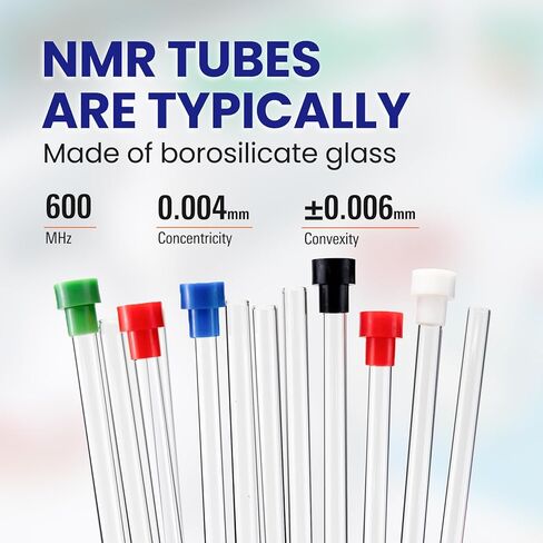 5mm NMR Tubes, Borosilicate Glass Laboratory Test Tubes with Caps, 5mL 7in Length for Nuclear Magnetic Resonance Spectroscopy, Chem Lab Equipment in Saudi Arabia