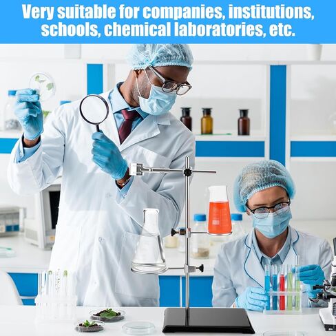 Otoolling 2 Set Chemistry Laboratory Stands Support Set, Steel Lab Stand with Cast Iron Base Lab Stand Rod 16 with Burette Clamp Flask Ring Clamps for Teachers Experimental Equipment Tools in Saudi Arabia