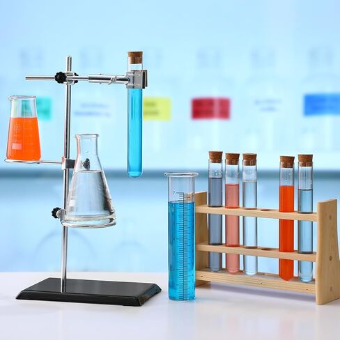 Otoolling 2 Set Chemistry Laboratory Stands Support Set, Steel Lab Stand with Cast Iron Base Lab Stand Rod 16 with Burette Clamp Flask Ring Clamps for Teachers Experimental Equipment Tools in Saudi Arabia