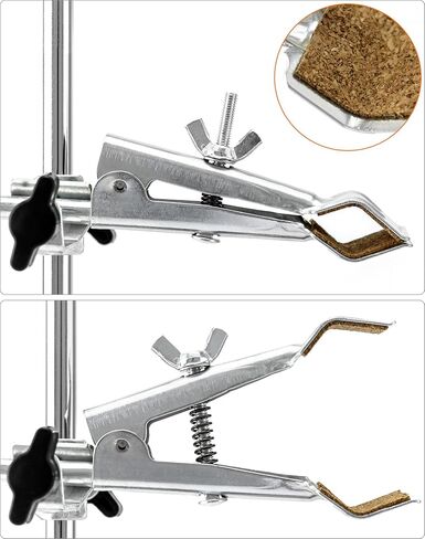 QWORK Laboratory Stands Support Set, 4 Pack Steel Lab Stand Set with Cast Iron Base, Rod 16" L with Burette Clamp and Flask Ring Clamps in Saudi Arabia