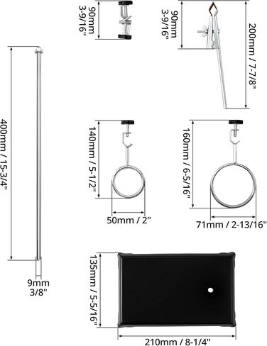 QWORK Laboratory Stands Support Set, 4 Pack Steel Lab Stand Set with Cast Iron Base, Rod 16" L with Burette Clamp and Flask Ring Clamps in Saudi Arabia