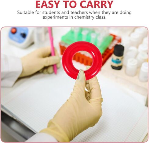 iplusmile 2 حزمة حلقات وزن القارورة 48 مم، مثبتات الرصاص المطلية بالفينيل للأواني الزجاجية Erlenmeyer، ثقل الموازنة المختبري للحمام المائي، ملحقات تجربة الكيمياء in Kuwait