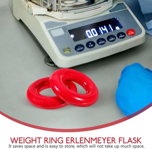 iplusmile 2 حزمة حلقات وزن القارورة 48 مم، مثبتات الرصاص المطلية بالفينيل للأواني الزجاجية Erlenmeyer، ثقل الموازنة المختبري للحمام المائي، ملحقات تجربة الكيمياء in Kuwait