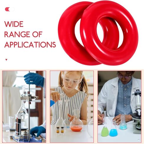 iplusmile 2 حزمة حلقات وزن القارورة 48 مم، مثبتات الرصاص المطلية بالفينيل للأواني الزجاجية Erlenmeyer، ثقل الموازنة المختبري للحمام المائي، ملحقات تجربة الكيمياء in Kuwait