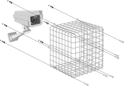 سدادة تلف أسلاك الفولاذ Blulu 14.5 × 14 × 12 بوصة قفص مكعب تقريبًا سلك الأمان معدات حراسة الأمن المغلفة بالفولاذ in Kuwait