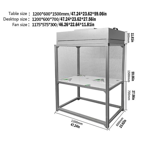 WYDDDARY Single Station Aluminum Laminar Flow Hood Air Flow Clean Workbench 47.24x23.62x59.06in Vertical Dust Free Room Workshop with HEPA Filter for Phone Repair Industry Optical Industry Laboratory in Saudi Arabia