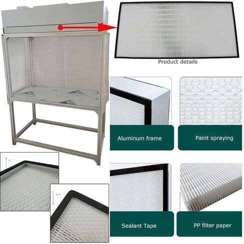 WYDDDARY Single Station Aluminum Laminar Flow Hood Air Flow Clean Workbench 47.24x23.62x59.06in Vertical Dust Free Room Workshop with HEPA Filter for Phone Repair Industry Optical Industry Laboratory in Saudi Arabia