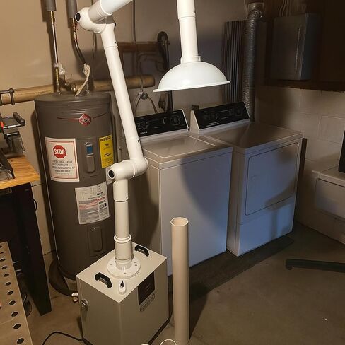 Sumind Lab أذرع مستخرج الدخان بفتحة تهوية العادم مع ذراع غص محوري قابل للتعديل 360 درجة للأبخرة والمواد الكيميائية، غطاء دخان مستخرج من مادة البولي بروبيلين الأبيض للمختبر، الصناعي، الكى in Kuwait