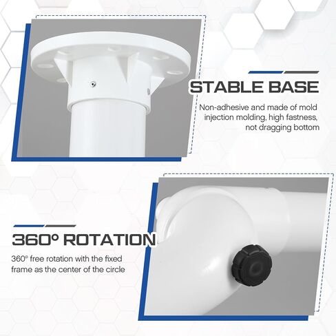 Sumind Lab أذرع مستخرج الدخان بفتحة تهوية العادم مع ذراع غص محوري قابل للتعديل 360 درجة للأبخرة والمواد الكيميائية، غطاء دخان مستخرج من مادة البولي بروبيلين الأبيض للمختبر، الصناعي، الكى in Kuwait