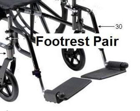 Drive Footrest for Wheelchair STDS3J24SF, 1 Pair in Saudi Arabia