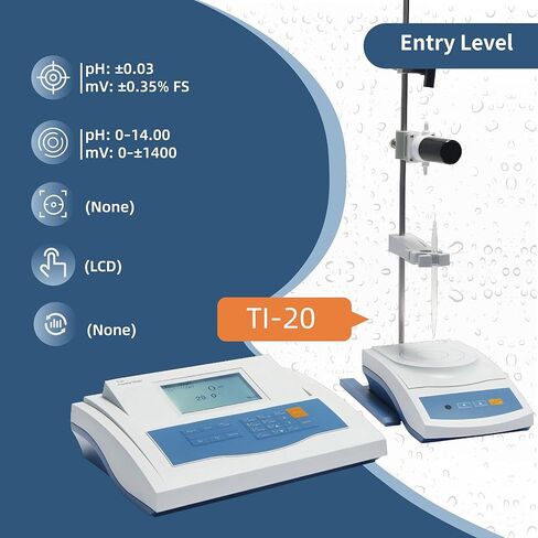 جهاز المعايرة التلقائي Ti-20 0~±1400 مللي فولت / 0~14.00 درجة حموضة ±0.03 درجة حموضة مجموعة الدقة/أوضاع MAT سحاحة زجاجية مختبر أساسي للتحليل الكيميائي والمياه in Kuwait