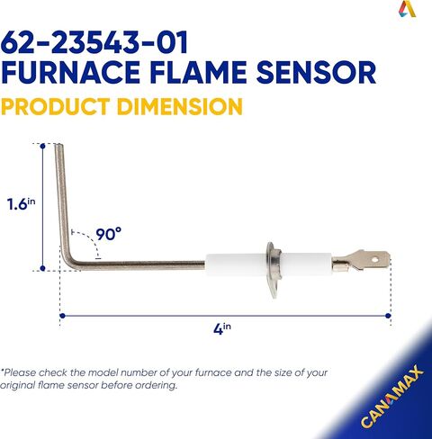 【ترقية 2026】62-23543-01 قضيب مستشعر لهب الفرن - متوافق مع Rheem، Ruud، WeatherKing، المنطقة الحرارية، فرن DuroGuard - يستبدل 62-23543-01، 62-23543-02، 62-23543-03، 62-23543-04 in Saudi Arabia