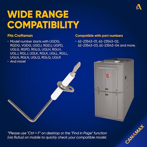 【ترقية 2026】62-23543-01 قضيب مستشعر لهب الفرن - متوافق مع Rheem، Ruud، WeatherKing، المنطقة الحرارية، فرن DuroGuard - يستبدل 62-23543-01، 62-23543-02، 62-23543-03، 62-23543-04 in Saudi Arabia