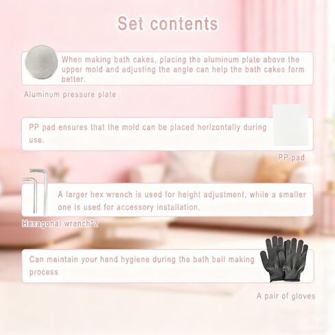 آلة ضغط كرة الحمام من ERPHIC مع قالب صابون شامبو دائري، آلة ضغط باخرة الدش بارتفاع قابل للتعديل لهدايا السبا المصنوعة يدويًا وصناعة الصابون in Kuwait