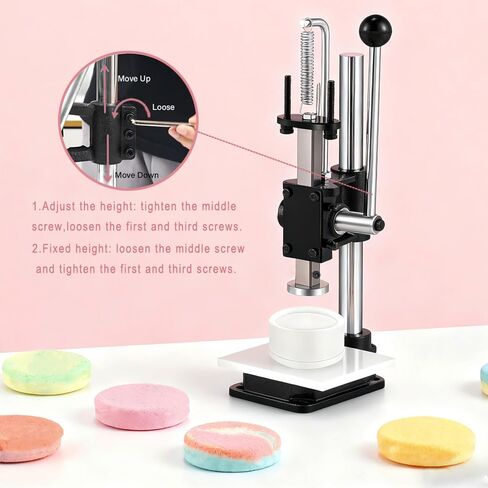 آلة ضغط كرة الحمام من ERPHIC مع قالب صابون شامبو دائري، آلة ضغط باخرة الدش بارتفاع قابل للتعديل لهدايا السبا المصنوعة يدويًا وصناعة الصابون in Kuwait