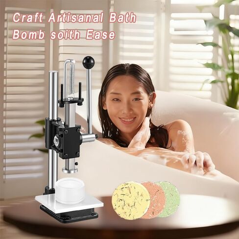 آلة ضغط كرة الحمام من ERPHIC مع قالب صابون شامبو دائري، آلة ضغط باخرة الدش بارتفاع قابل للتعديل لهدايا السبا المصنوعة يدويًا وصناعة الصابون in Kuwait