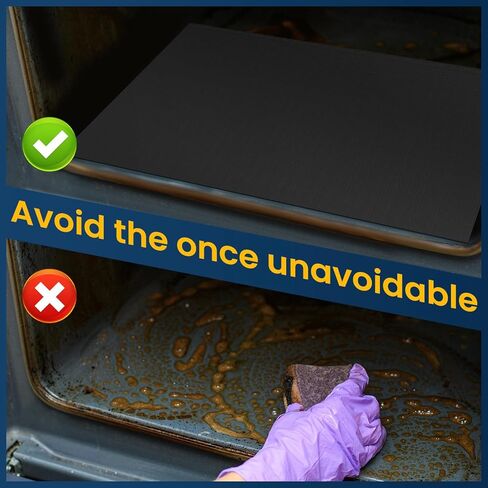 بطانة فرن مقاس 16 × 75 بوصة لأسفل الفرن، قابلة لإعادة الاستخدام وسميكة وشديدة التحمل من التيفلون غير لاصقة مقطوعة لتناسب الكهرباء والغاز والمحمصة والحمل الحراري والميكروويف والشوايات in Kuwait