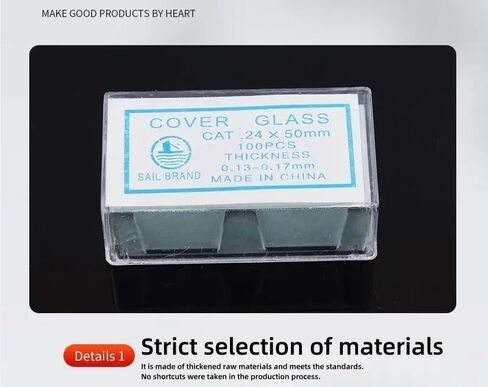 100 Cover Glass Slides per Box, Blank Biological Slides for Biological Sciences 18 * 18mm 20 * 20mm 22 * 22mm(24x32mm 10 Boxes) in Saudi Arabia