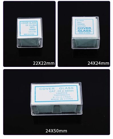 100 Cover Glass Slides per Box, Blank Biological Slides for Biological Sciences 18 * 18mm 20 * 20mm 22 * 22mm(24x32mm 10 Boxes) in Saudi Arabia